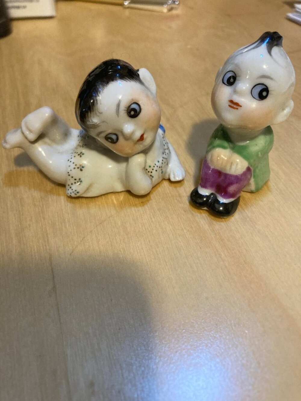 Infant Child Porcelain Figurines, Occupied Japan